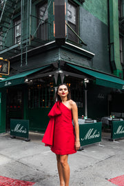 rita dress in lipstick red - made to order