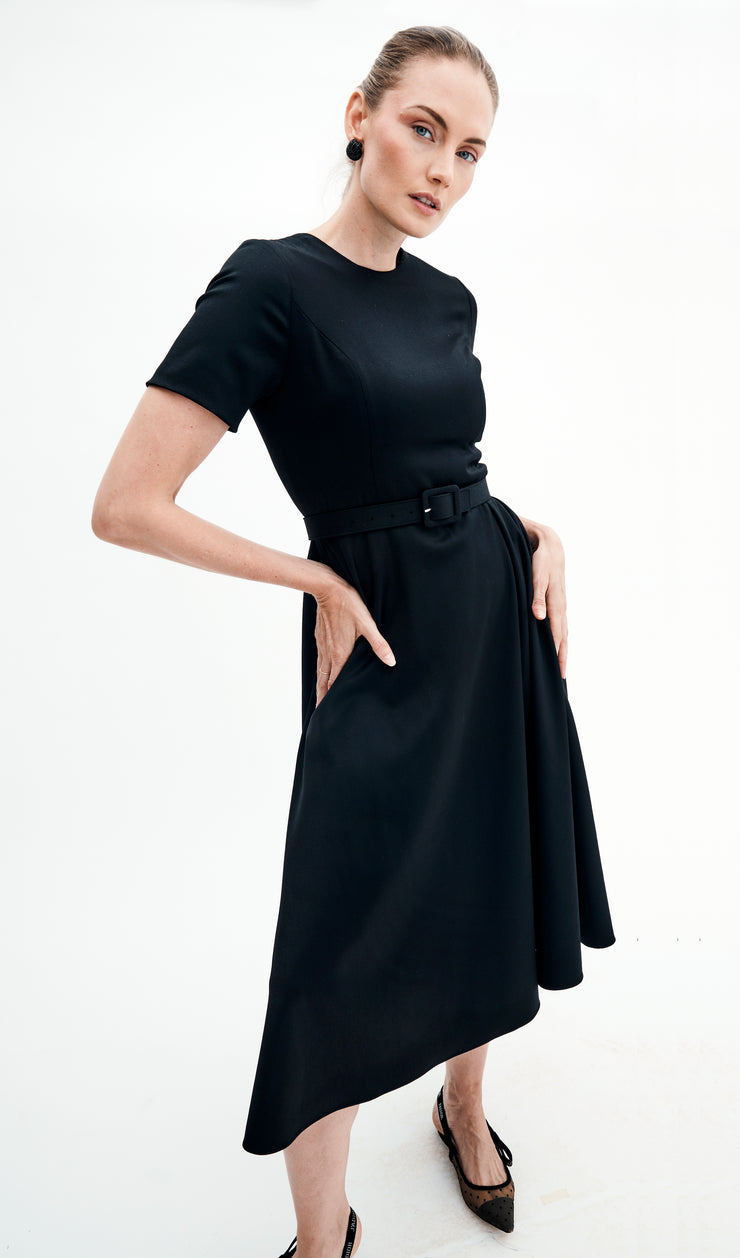 harper dress in stretch wool