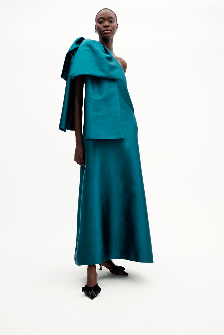 rita gown in peacock - made to order