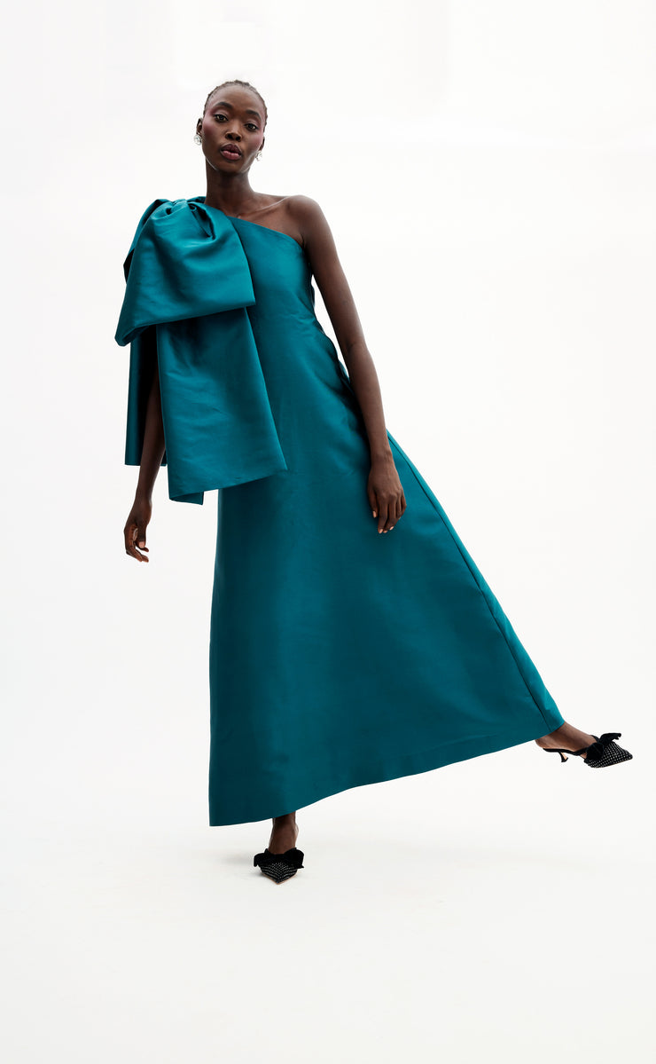 rita gown in peacock - made to order