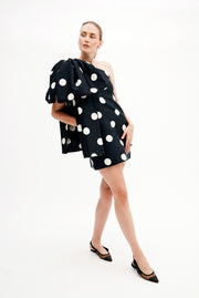 rita dress in jumbo dancing dot - made to order