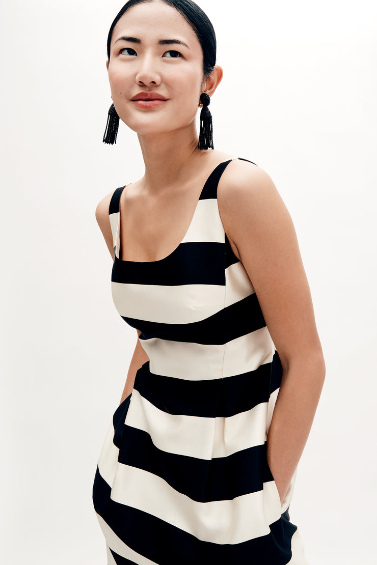 kendall dress in high line stripe - made to order