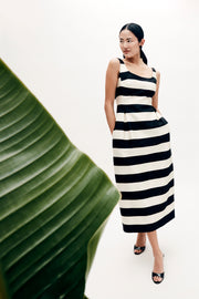 kendall dress in high line stripe - made to order