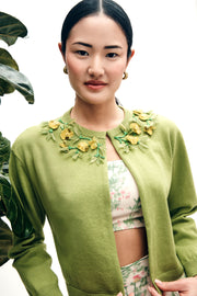 bailey knit jacket with jardin embellishment