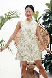 mae x scalamandre laurel dress in jardin de chine