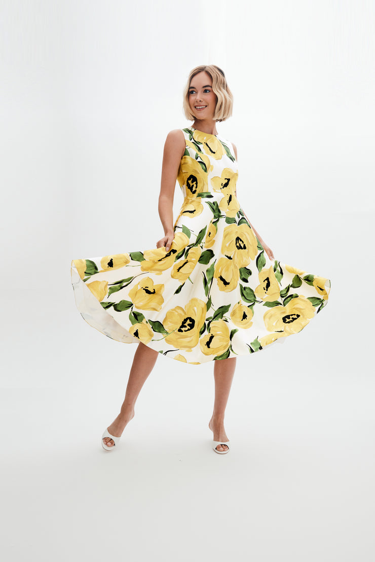 veronica dress in citron cornelia st. rose
