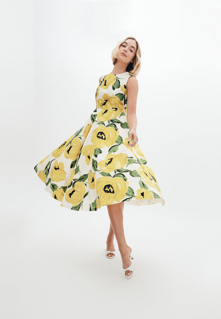 veronica dress in citron cornelia st. rose