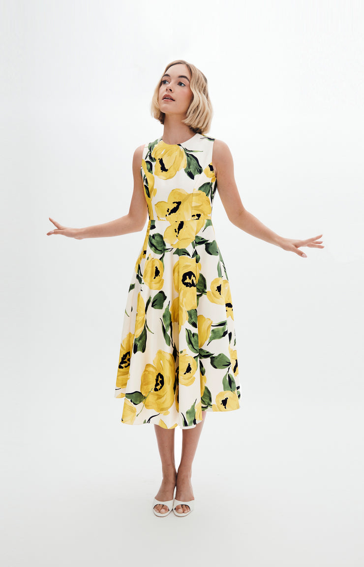 veronica dress in citron cornelia st. rose