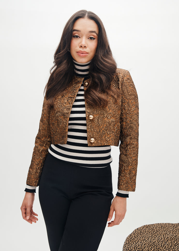 cecilia jacket in bronze brocade