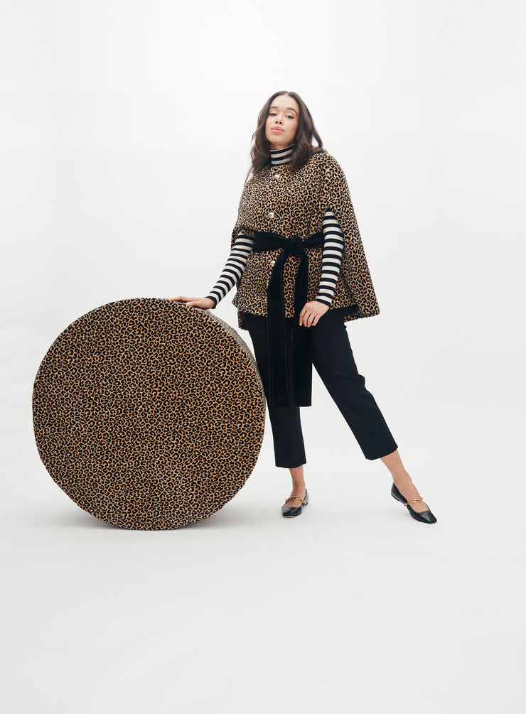 mae x scalamandré selene cape in panthera velvet