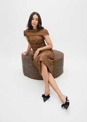 bethany top in bronze brocade