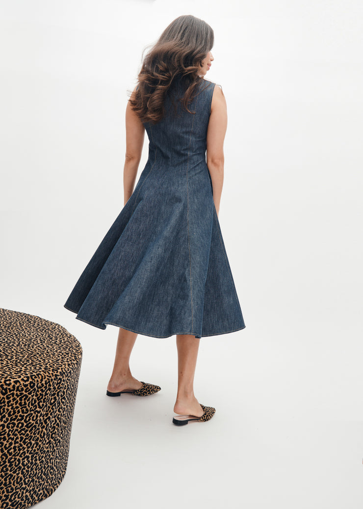 melissa dress in stretch denim