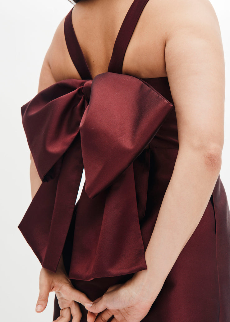 eliza dress in merlot - made to order