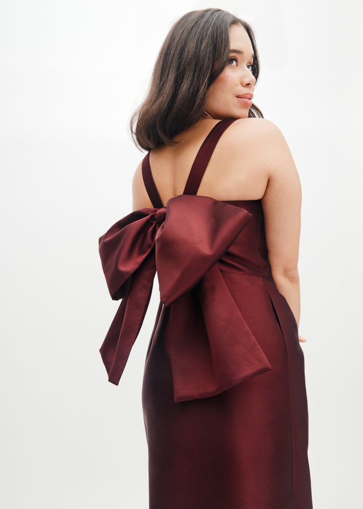 eliza dress in merlot - made to order