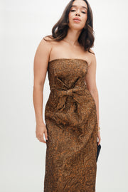 sabrina gown in bronze brocade - made to order
