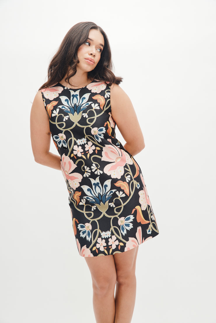 laurel dress in floral vines
