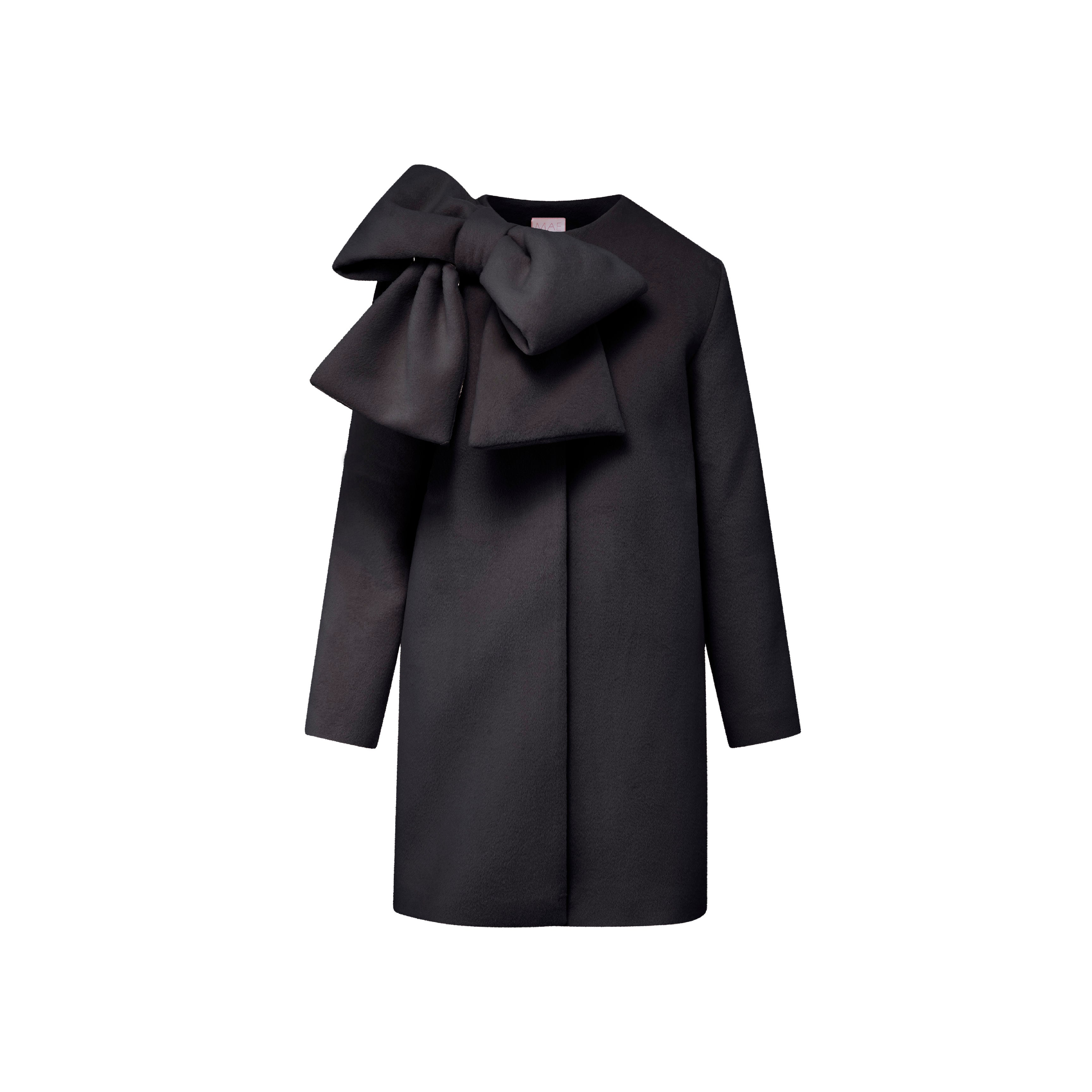 Kate spade black outlet coat with bow