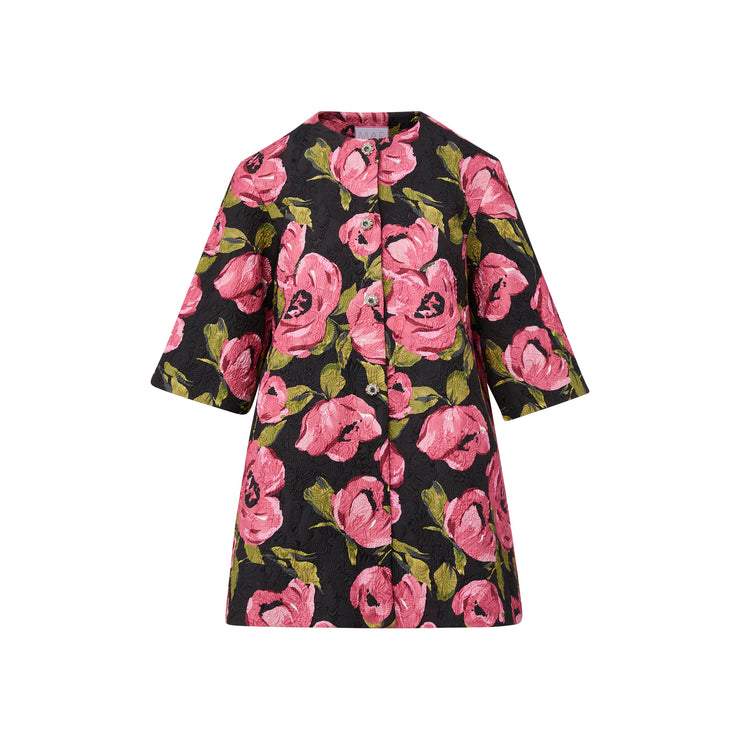 audrey coat in cornelia st. rose brocade
