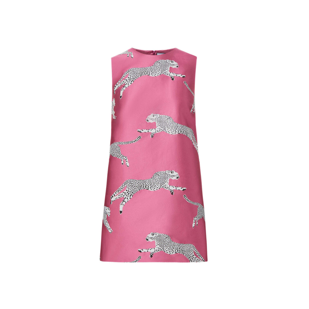 x scalamandre laurel dress leaping cheetah