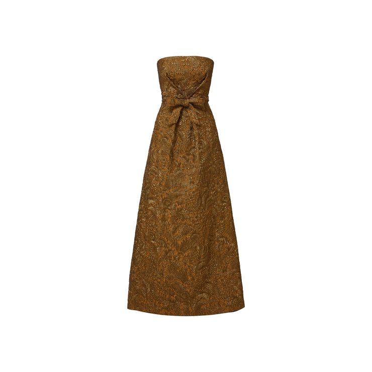 sabrina gown in bronze brocade - made to order
