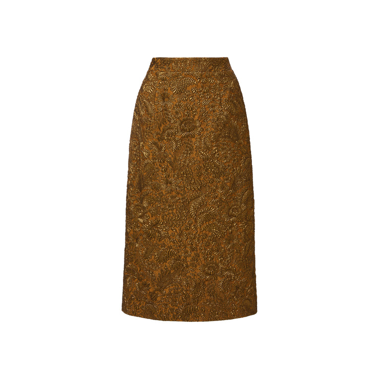 sienna skirt in bronze brocade