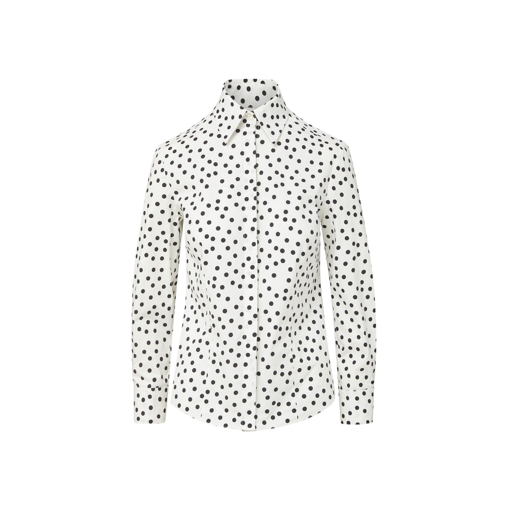 ginger top in mini dancing dot