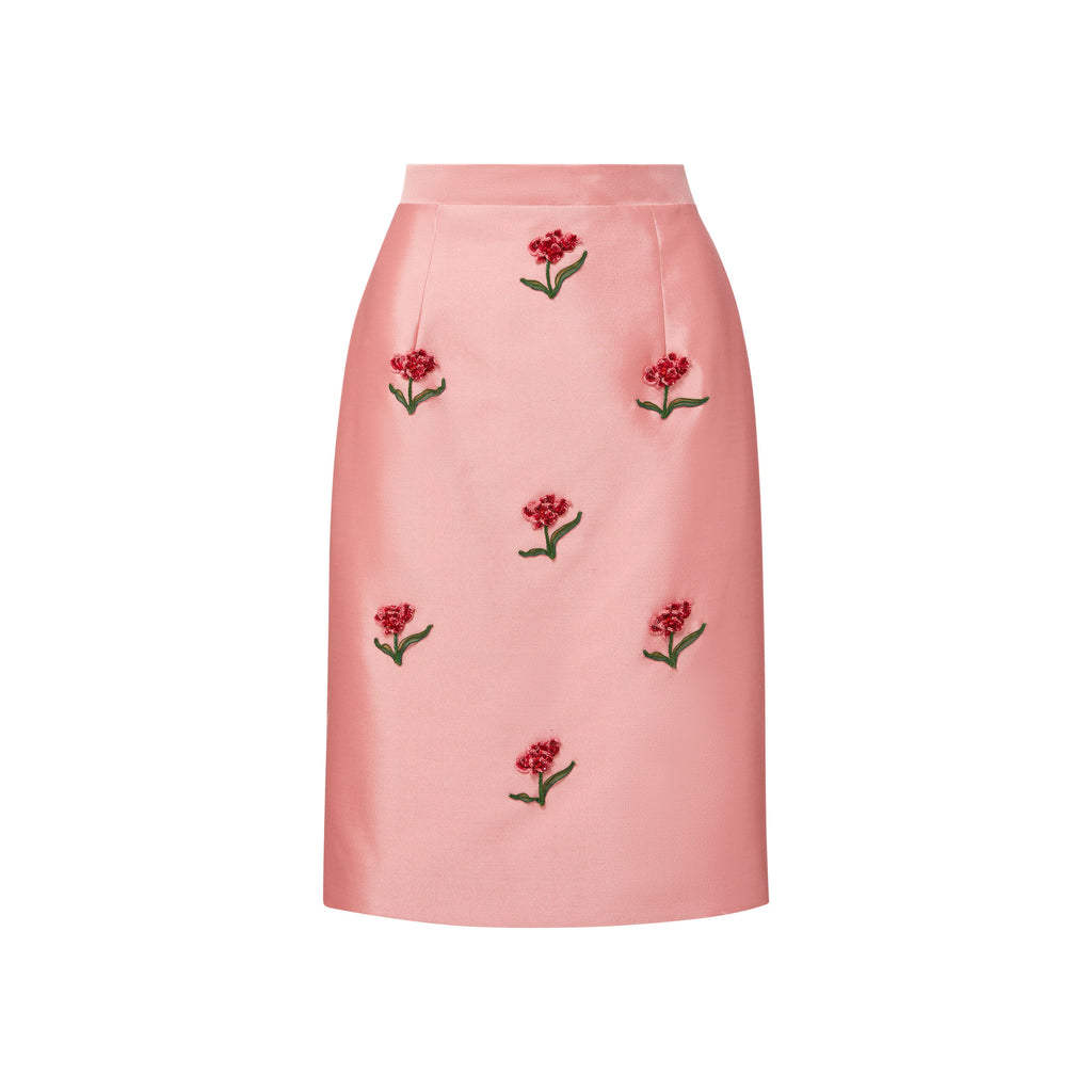 margaret skirt embellished silk wool