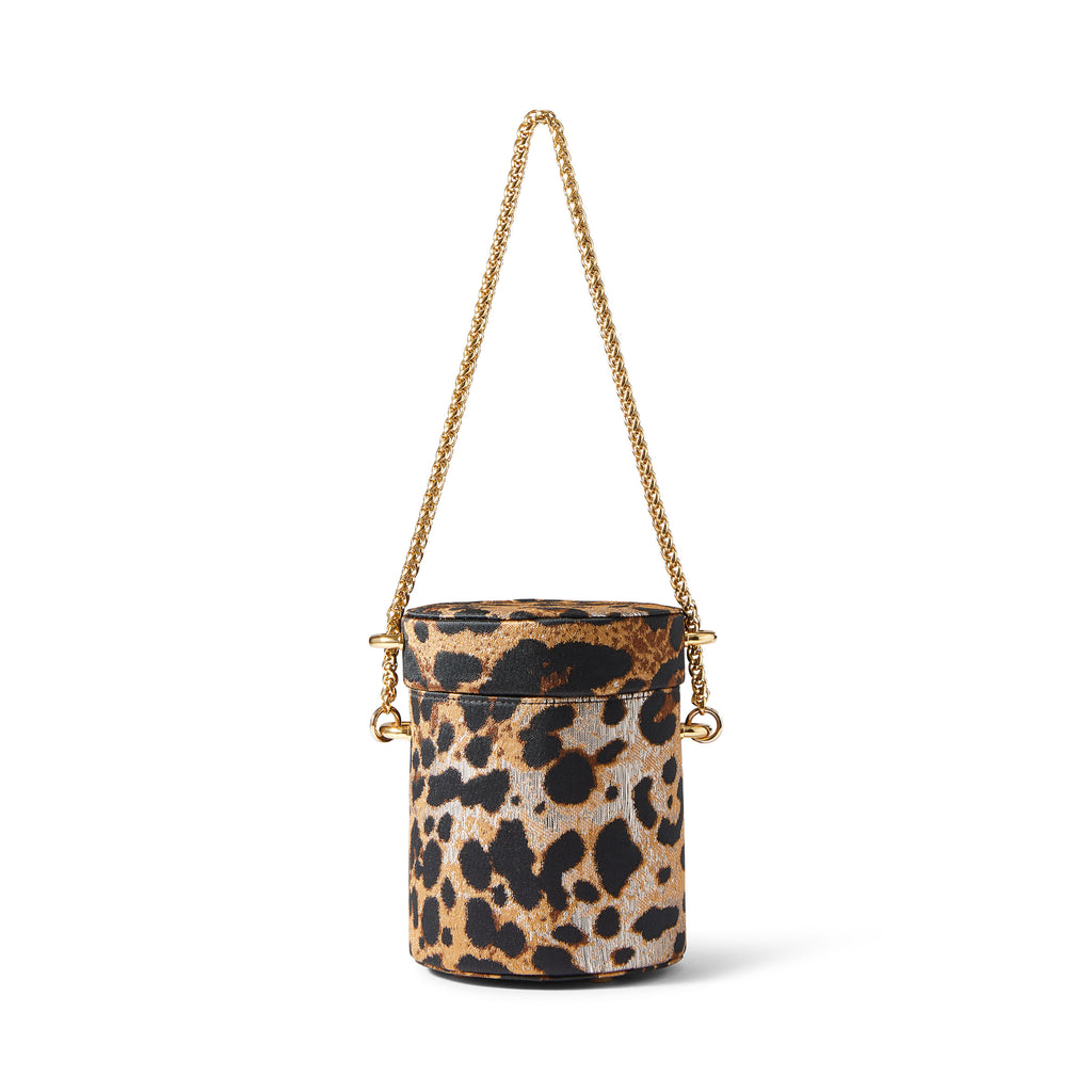 the sutton bag in metallic leopard
