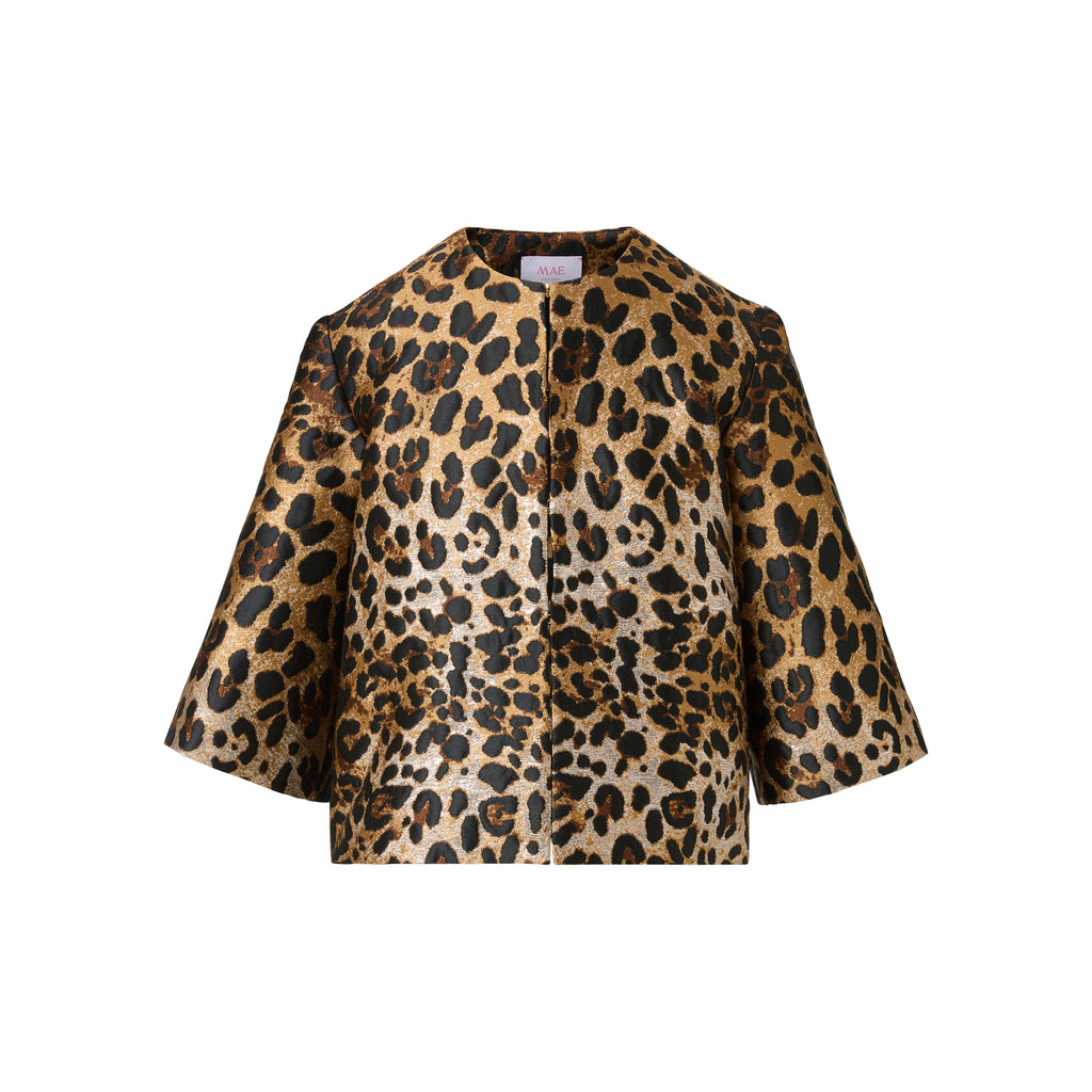 holly jacket leopard jacquard