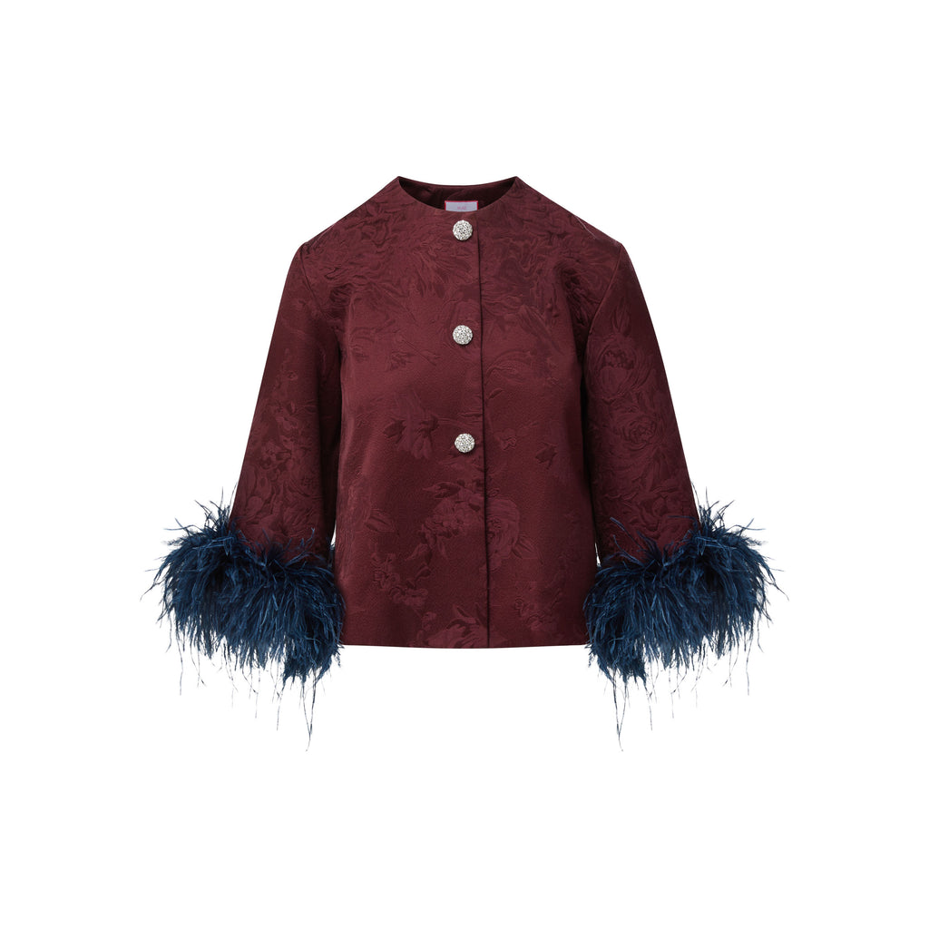 x val holly jacket feathers preorder