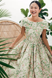 mae x scalamandre lilah skirt in jardin de chine