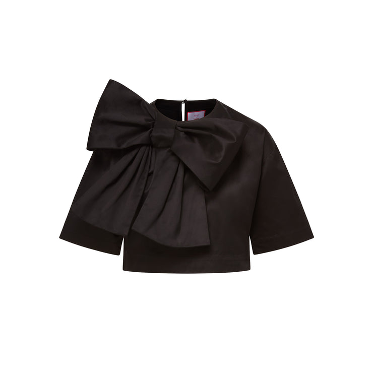 mae x val kimmy top in black cotton sateen