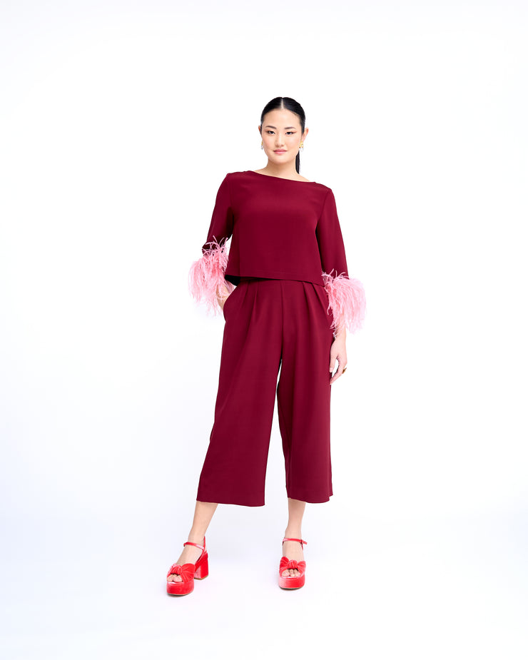 mae x val piper pant in bordeaux