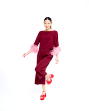 mae x val piper pant in bordeaux