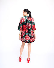 mae x val audrey coat in textured rose jacquard - preorder