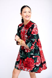 mae x val audrey coat in textured rose jacquard - preorder