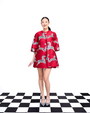 mae x scalamandre audrey coat in jumping zebra