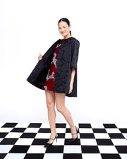 audrey coat in watermark jacquard