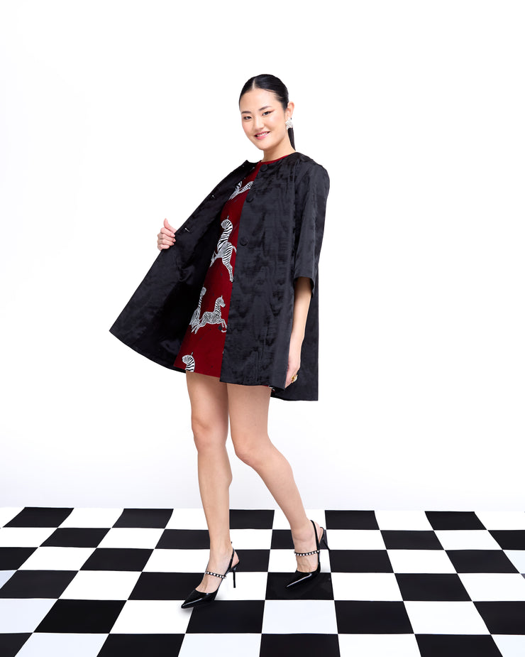 audrey coat in watermark jacquard