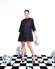 audrey coat in watermark jacquard