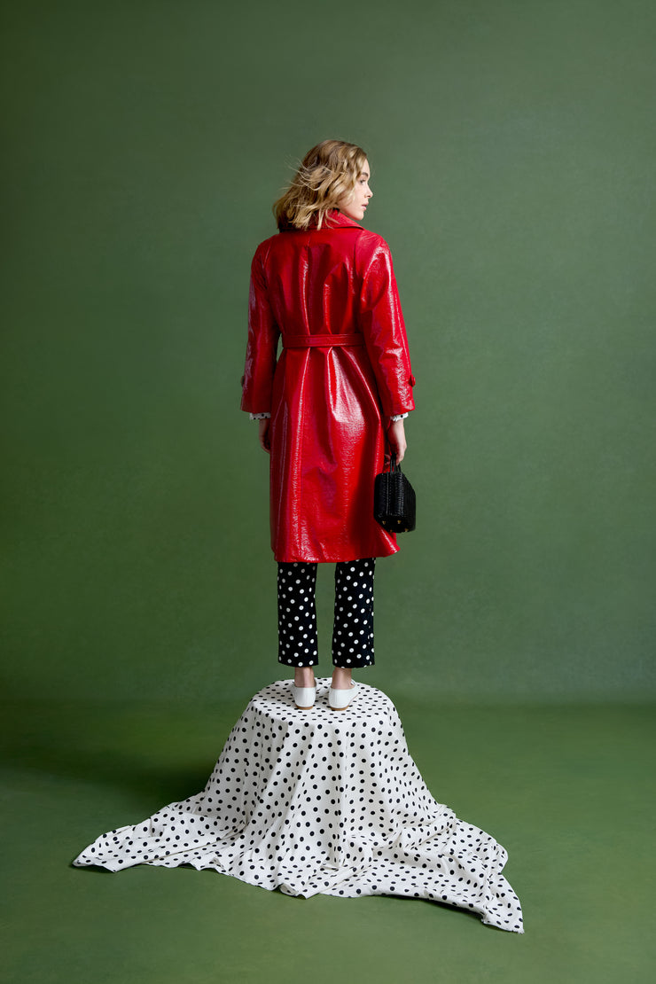 savannah coat in patent – MAE NEW YORK