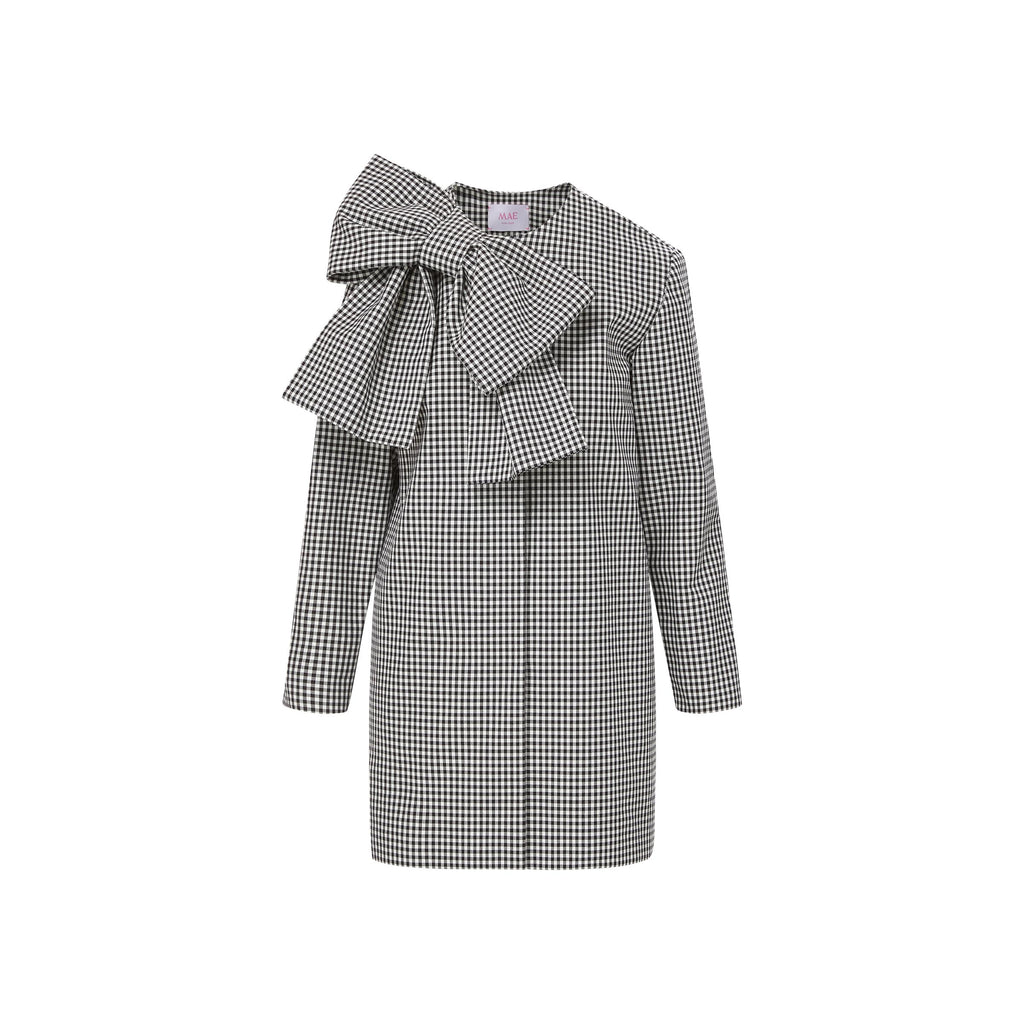 phoebe coat gingham jacquard