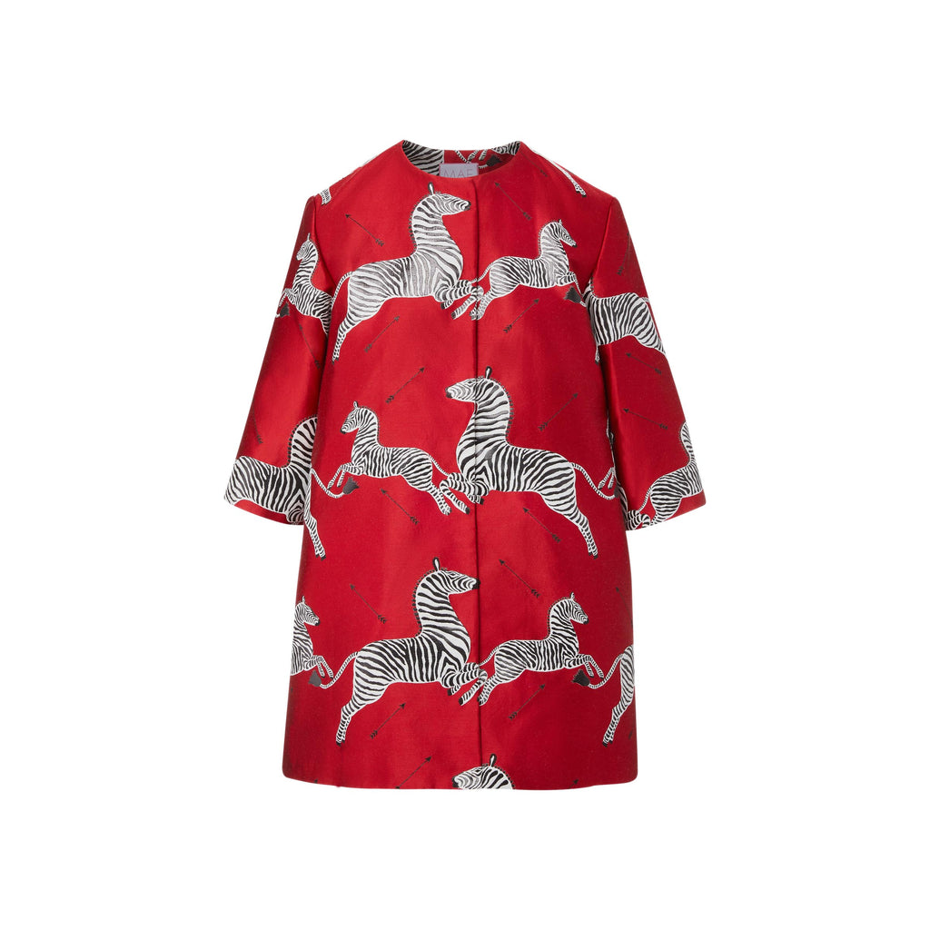 x scalamandre audrey coat jumping zebra