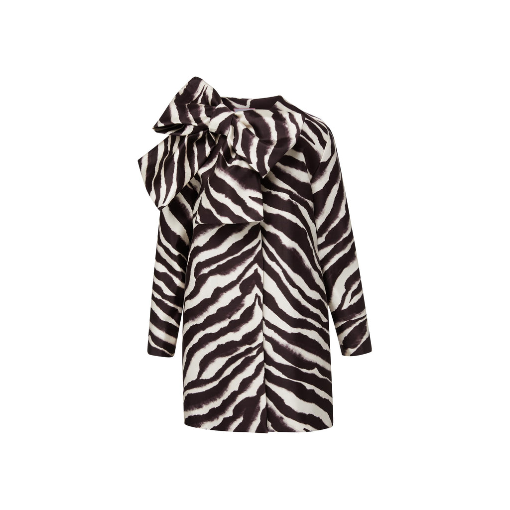 phoebe coat silk cotton watercolor zebra made to order