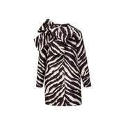 phoebe coat in silk cotton watercolor zebra