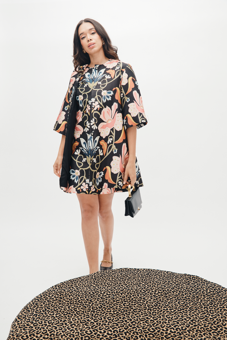 audrey coat in floral vines