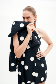 rita dress in jumbo dancing dot - made to order