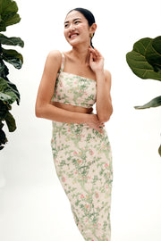 mae x scalamandre sienna skirt in jardin de chine